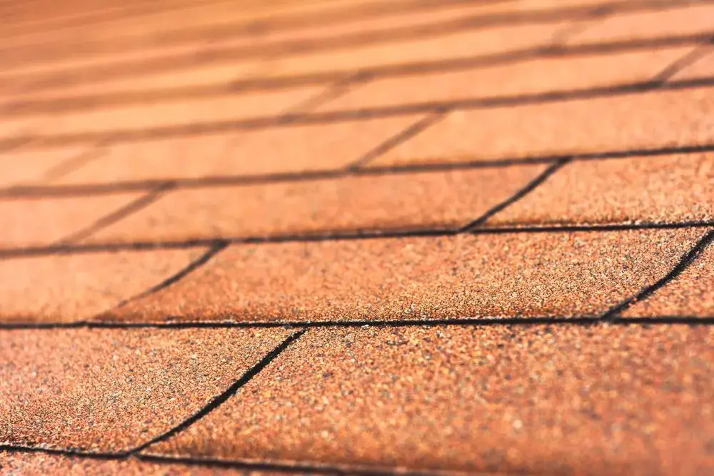 Close-up of asphalt shingle texture showing the granular surface